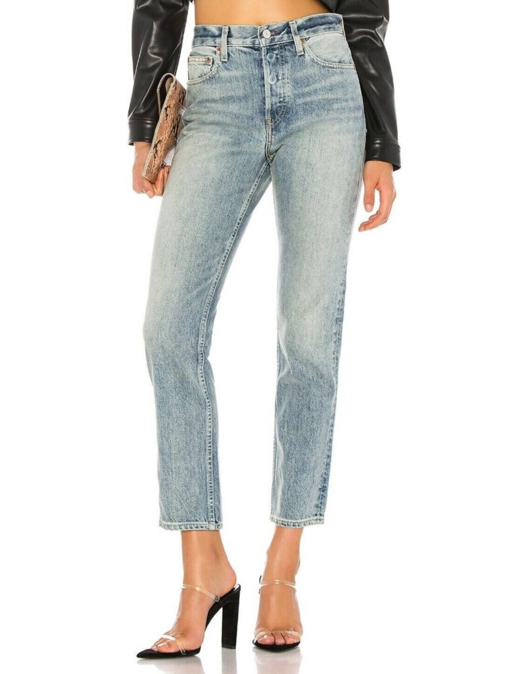 TRAVE Constance Slim Straight Leg Jeans Size 27 Light Blue